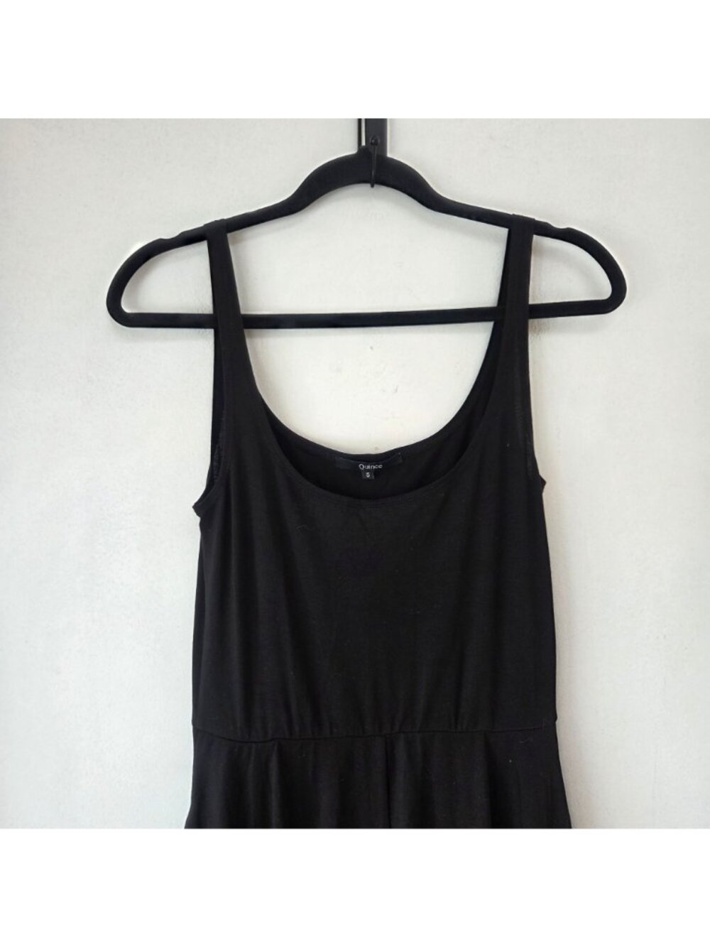 Quince Tencel Jersey Fit & Flare Black Midi Dress Capsule Wardrobe Women's S - Picture 4 of 9